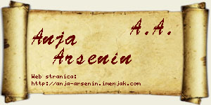 Anja Arsenin vizit kartica